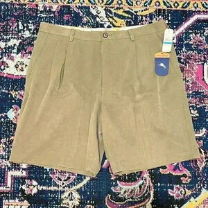 TOMMY BAHAMA Men's Silk Blend New St. Thomas Pleated Short Brown Size 36 NEW NWT